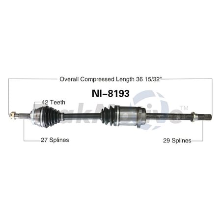 Surtrack Axle Cv Axle Shaft, Ni-8193 NI-8193